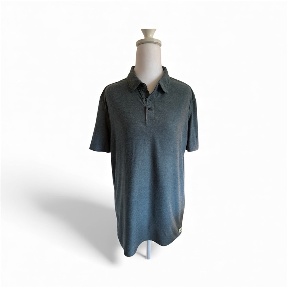 Vuori Strato Tech Men's Polo Shirt in Gray/Teal